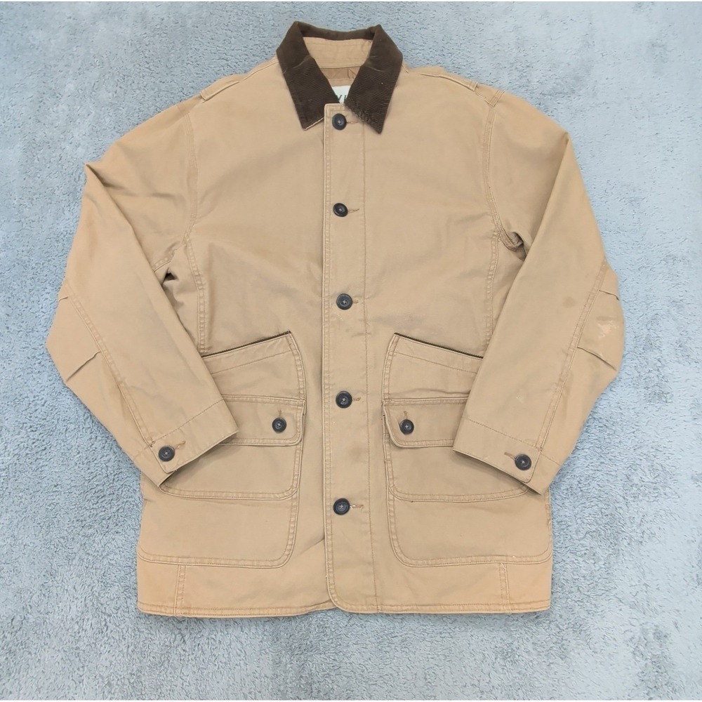 VINTAGE Orvis Jacket Mens M Brown Khaki Classic Barn Coat Quilted Chore Lined